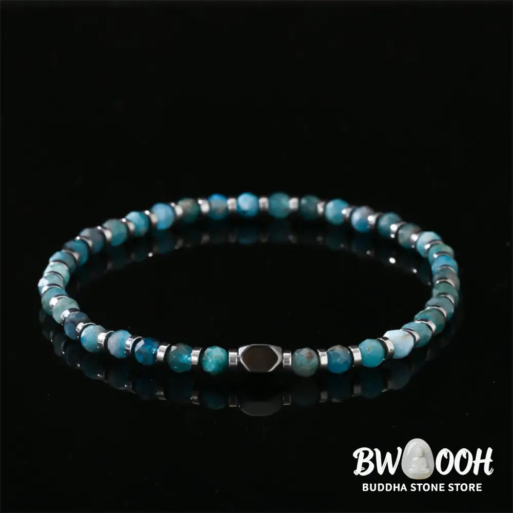 Buddha Stones Apatite Hematite Communication Bracelet - BWOOOH - Apatite Hematite(Wrist Circumference 15-17cm)