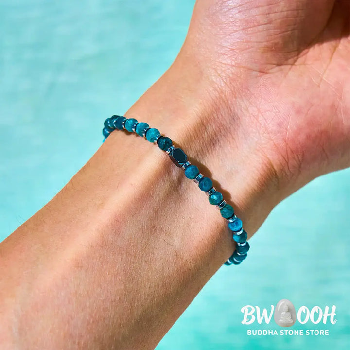 Buddha Stones Apatite Hematite Communication Bracelet - BWOOOH - Apatite Hematite(Wrist Circumference 15-17cm)