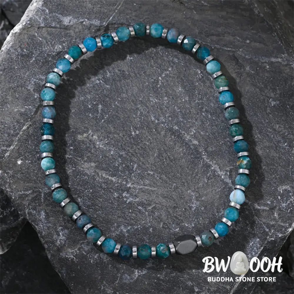 Buddha Stones Apatite Hematite Communication Bracelet - BWOOOH - Apatite Hematite(Wrist Circumference 15-17cm)