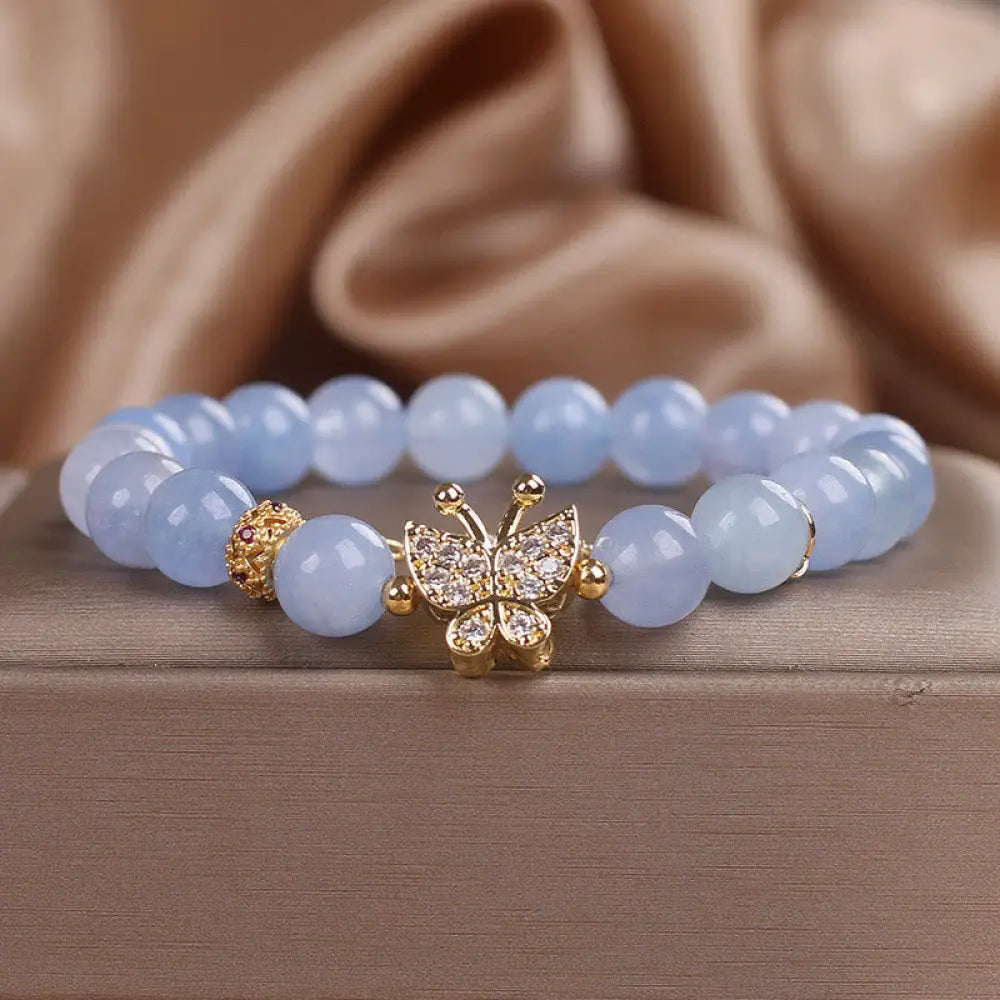 BWOOOH Aquamarine Butterfly Serenity Bracelet - BWOOOH - Aquamarine(Wrist Circumference: 14-16cm) - Bracelet