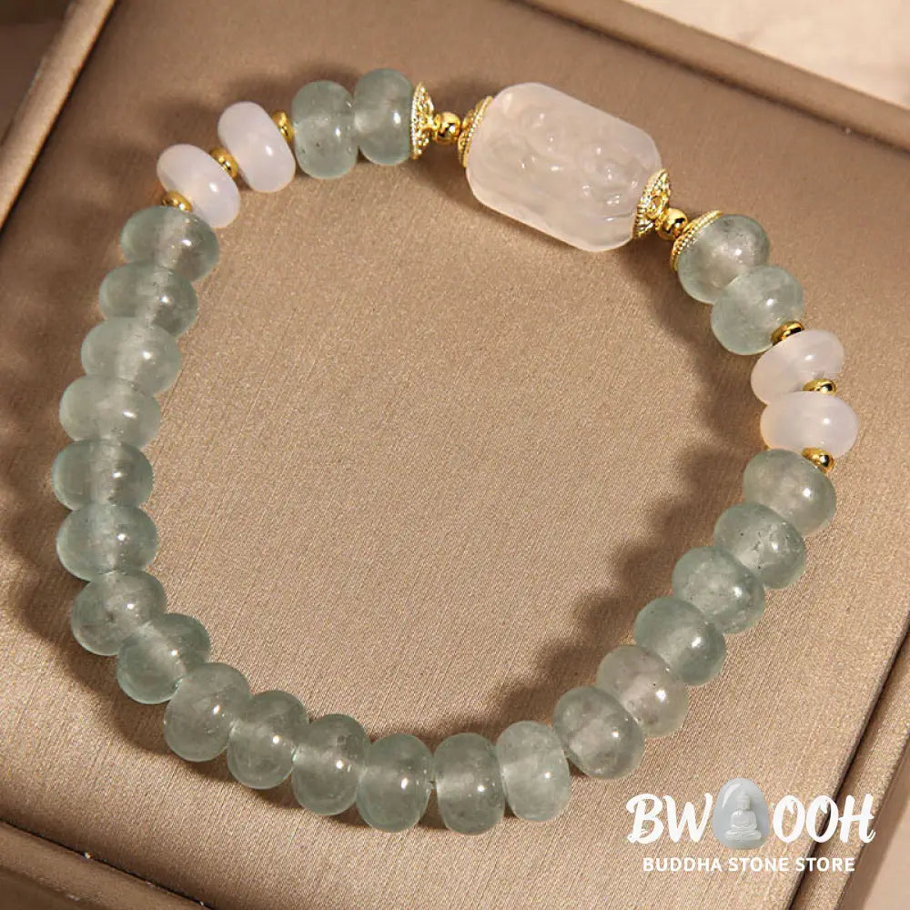 Buddha Stones Aquamarine Jade Abacus Beads Serenity Bracelet - BWOOOH - Aquamarine Jade(Wrist Circumference: 14-16cm)