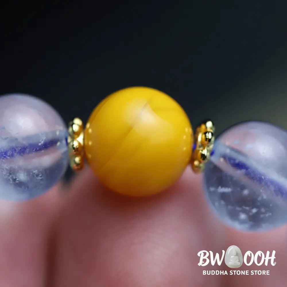 Buddha Stones Aquamarine Red Agate Peace Gourd Charm Bracelet - BWOOOH - Aquamarine - Bracelet