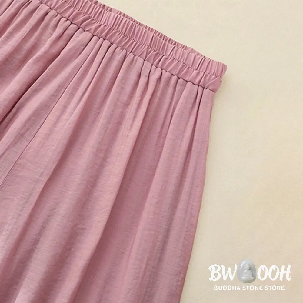 BWOOOH printed wide-leg yoga pants - Artistic Embroidery Flower Double Layer 