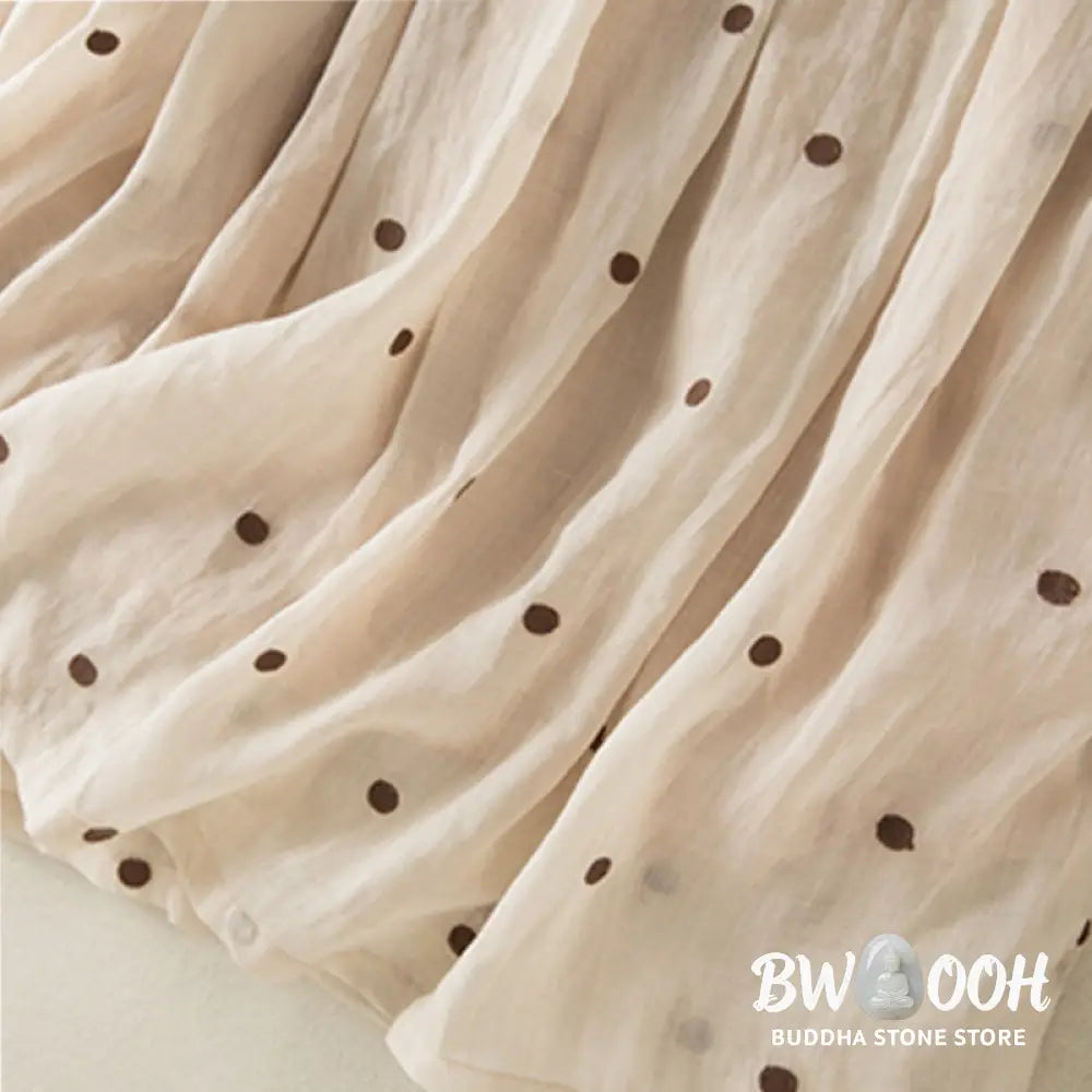 Buddha Stones Artistic Vintage Dot Pattern Women’s Pleated Skirt - Skirt