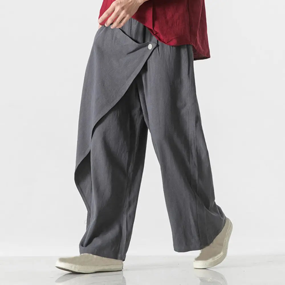 BWOOOH printed yoga pants - Asymmetrical Patched Design Plain Men&