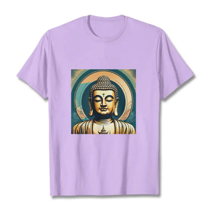 Buddha Stones Aura Golden Buddha Tee T-shirt - Plum / S - T-Shirts
