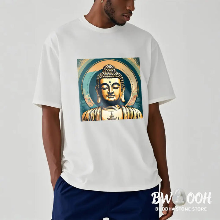 Buddha Stones Aura Golden Buddha Tee T-shirt - T-Shirts