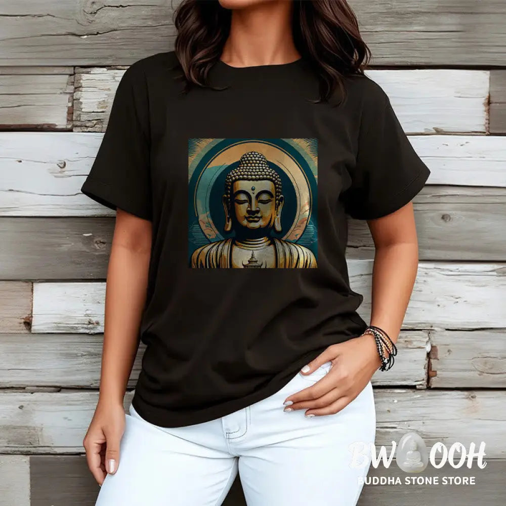 Buddha Stones Aura Golden Buddha Tee T-shirt - T-Shirts