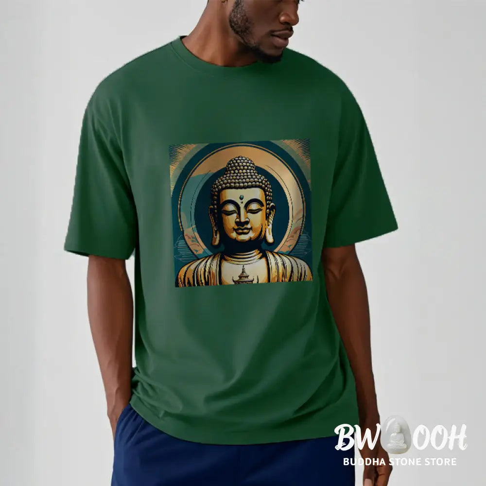 Buddha Stones Aura Golden Buddha Tee T-shirt - T-Shirts