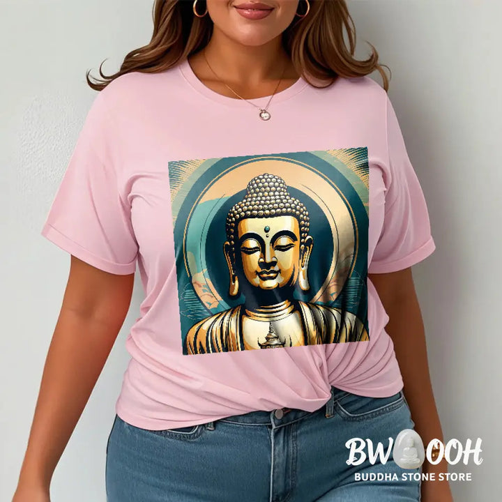 Buddha Stones Aura Golden Buddha Tee T-shirt - T-Shirts