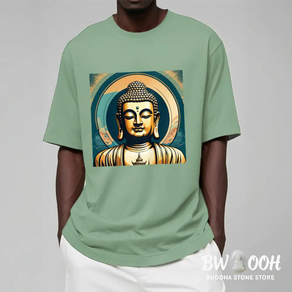 Buddha Stones Aura Golden Buddha Tee T-shirt - T-Shirts