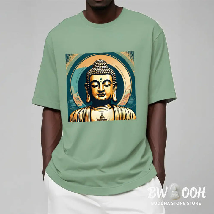 Buddha Stones Aura Golden Buddha Tee T-shirt - T-Shirts
