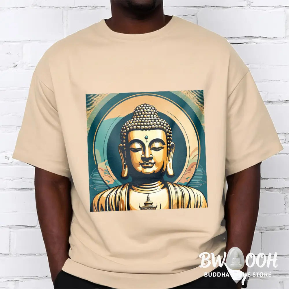 Buddha Stones Aura Golden Buddha Tee T-shirt - T-Shirts