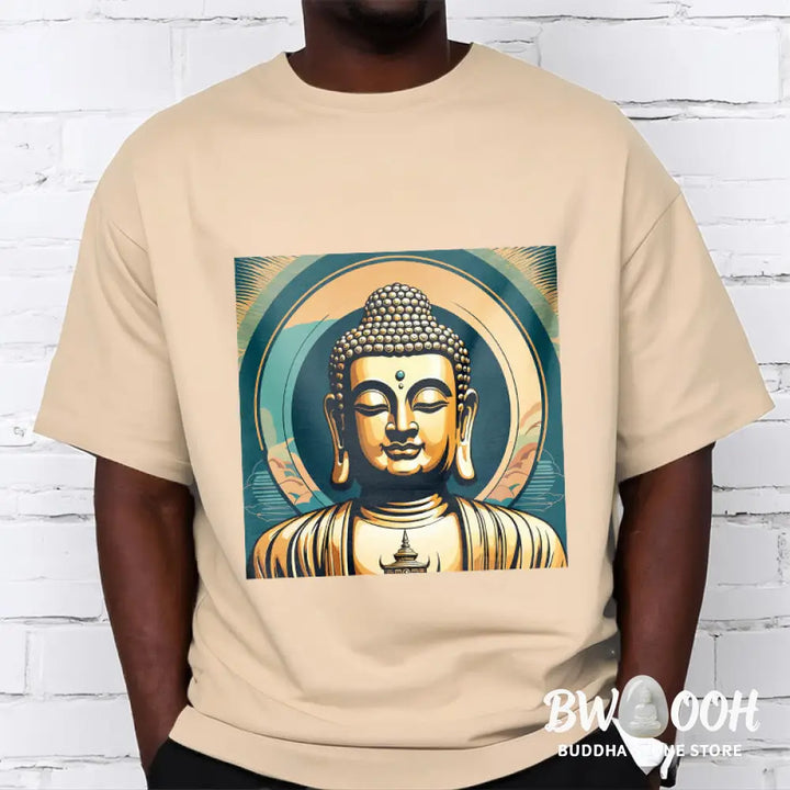 Buddha Stones Aura Golden Buddha Tee T-shirt - T-Shirts