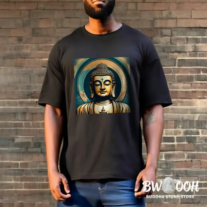 Buddha Stones Aura Golden Buddha Tee T-shirt - T-Shirts