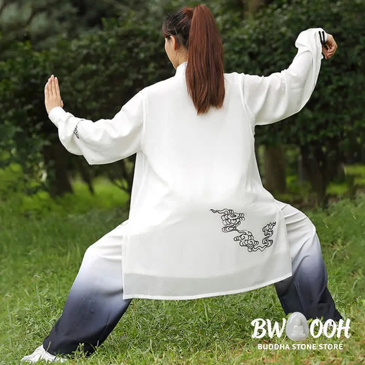 Buddha Stones Auspicious Clouds Gradient Meditation Prayer Spiritual Zen Tai Chi Qigong Practice Women’s Clothing Set