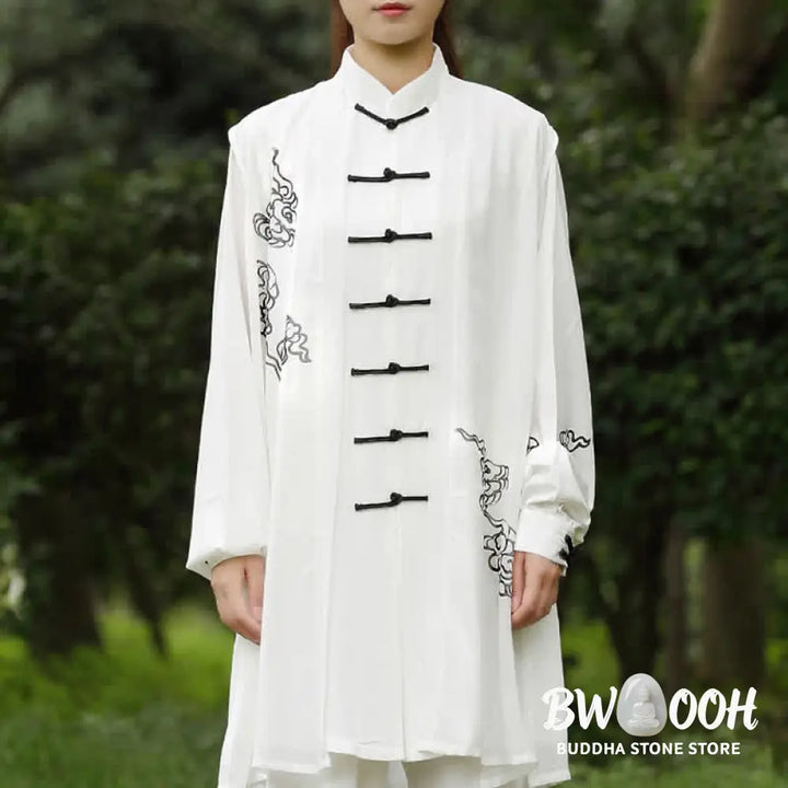 Buddha Stones Auspicious Clouds Gradient Meditation Prayer Spiritual Zen Tai Chi Qigong Practice Women’s Clothing Set