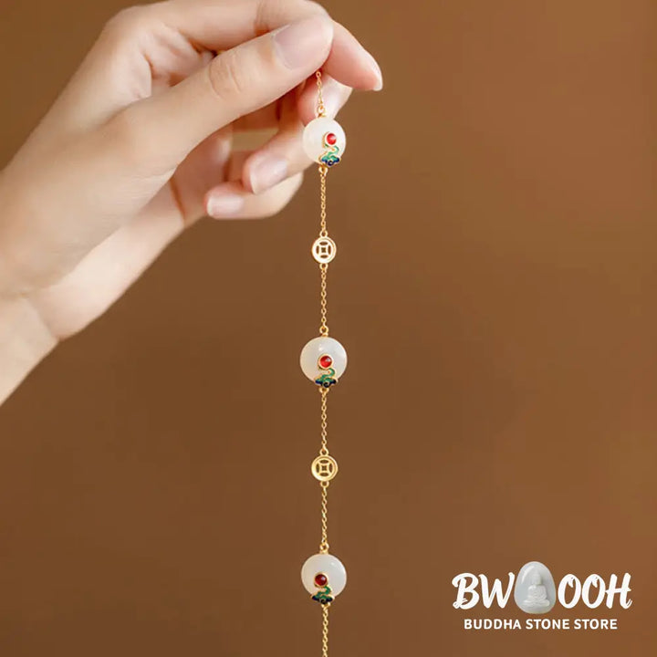 Buddha Stones Auspicious Clouds Jade Pattern Luck Bracelet - BWOOOH - Jade(Prosperity♥Abundance) - Bracelet