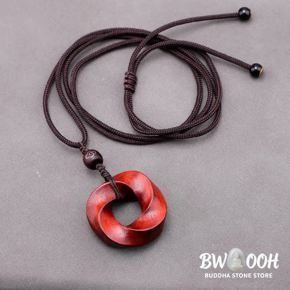 Buddha Stones Auspicious Clouds Relaxation Necklace Pendant - BWOOOH - Small Leaf Red Sandalwood Lotus(Without Chain)