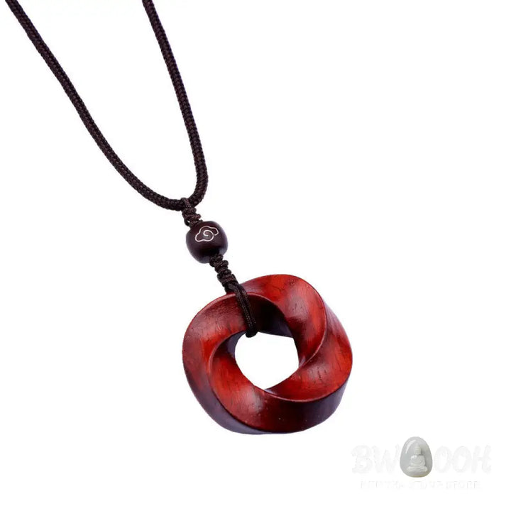 Buddha Stones Auspicious Clouds Relaxation Necklace Pendant - BWOOOH - Small Leaf Red Sandalwood Lotus(Without Chain)