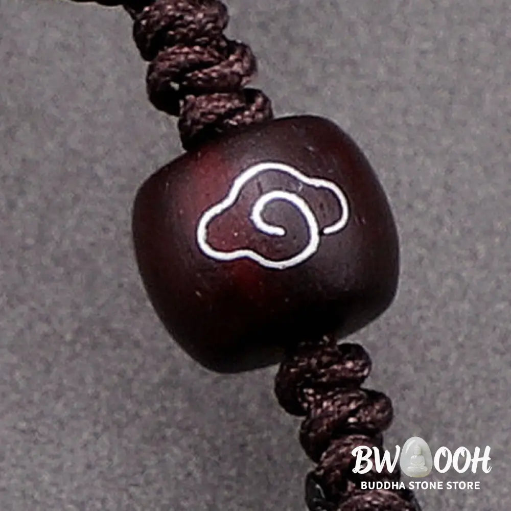 Buddha Stones Auspicious Clouds Relaxation Necklace Pendant - BWOOOH - Small Leaf Red Sandalwood Lotus(Without Chain)