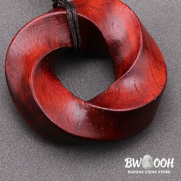Buddha Stones Auspicious Clouds Relaxation Necklace Pendant - BWOOOH - Small Leaf Red Sandalwood Lotus(Without Chain)