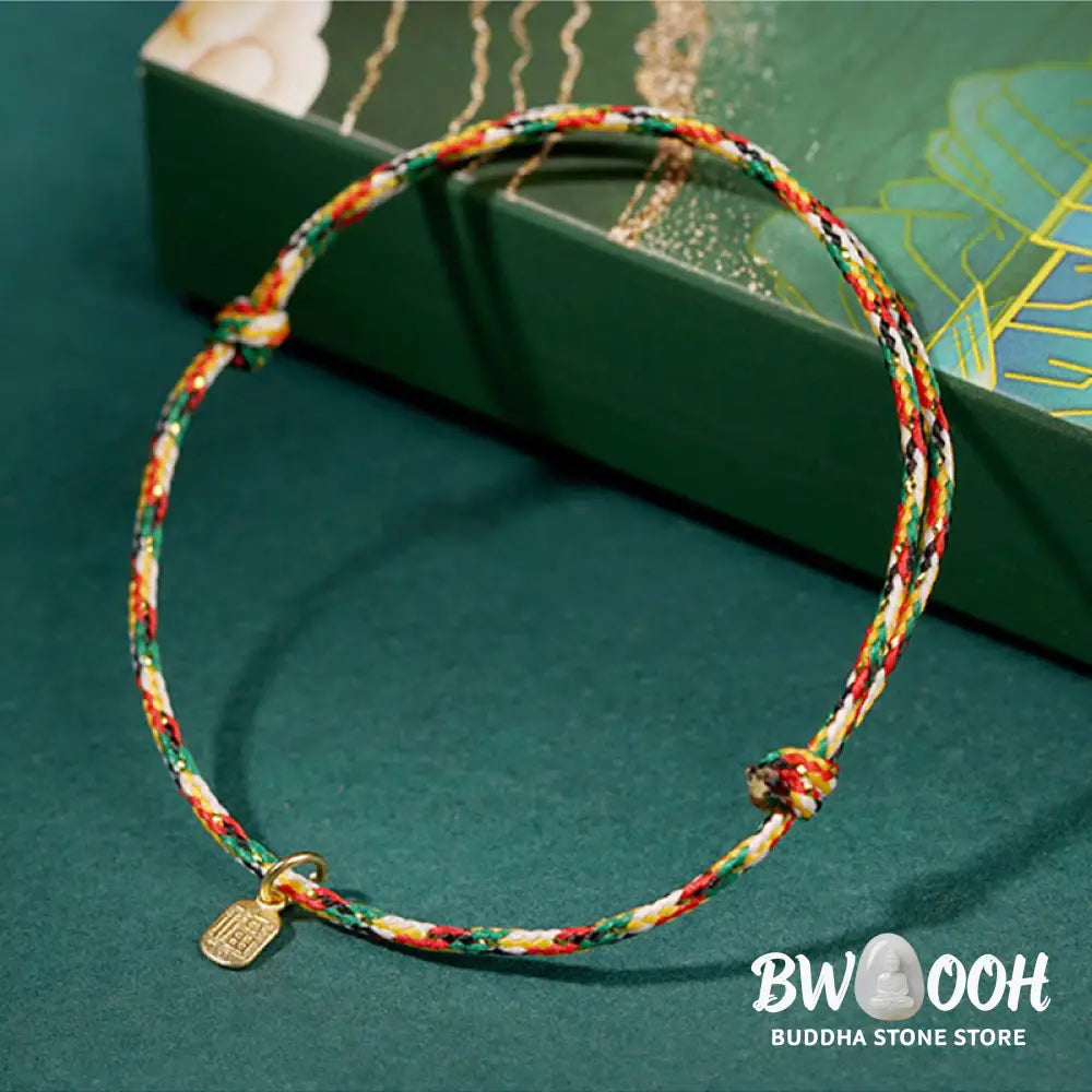 BWOOOH Auspicious Fu Character Peace And Joy Luck Handmade Multicolored Child Adult Bra | spiritual healing bracelet