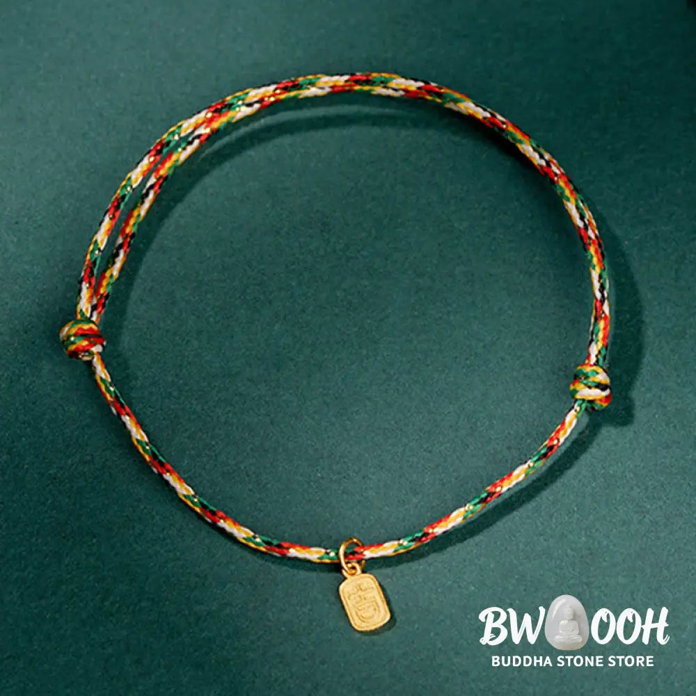 BWOOOH Auspicious Fu Character Peace And Joy Luck Handmade Multicolored Child Adult Bra | spiritual healing bracelet