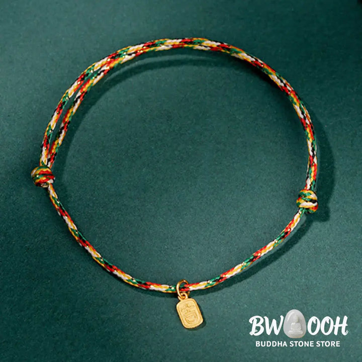 BWOOOH Auspicious Fu Character Peace And Joy Luck Handmade Multicolored Child Adult Bra | spiritual healing bracelet