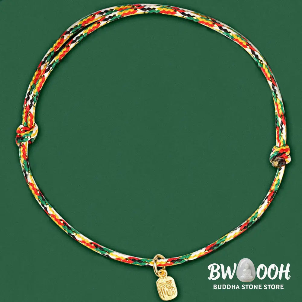 BWOOOH Auspicious Fu Character Peace And Joy Luck Handmade Multicolored Child Adult Bra | spiritual healing bracelet