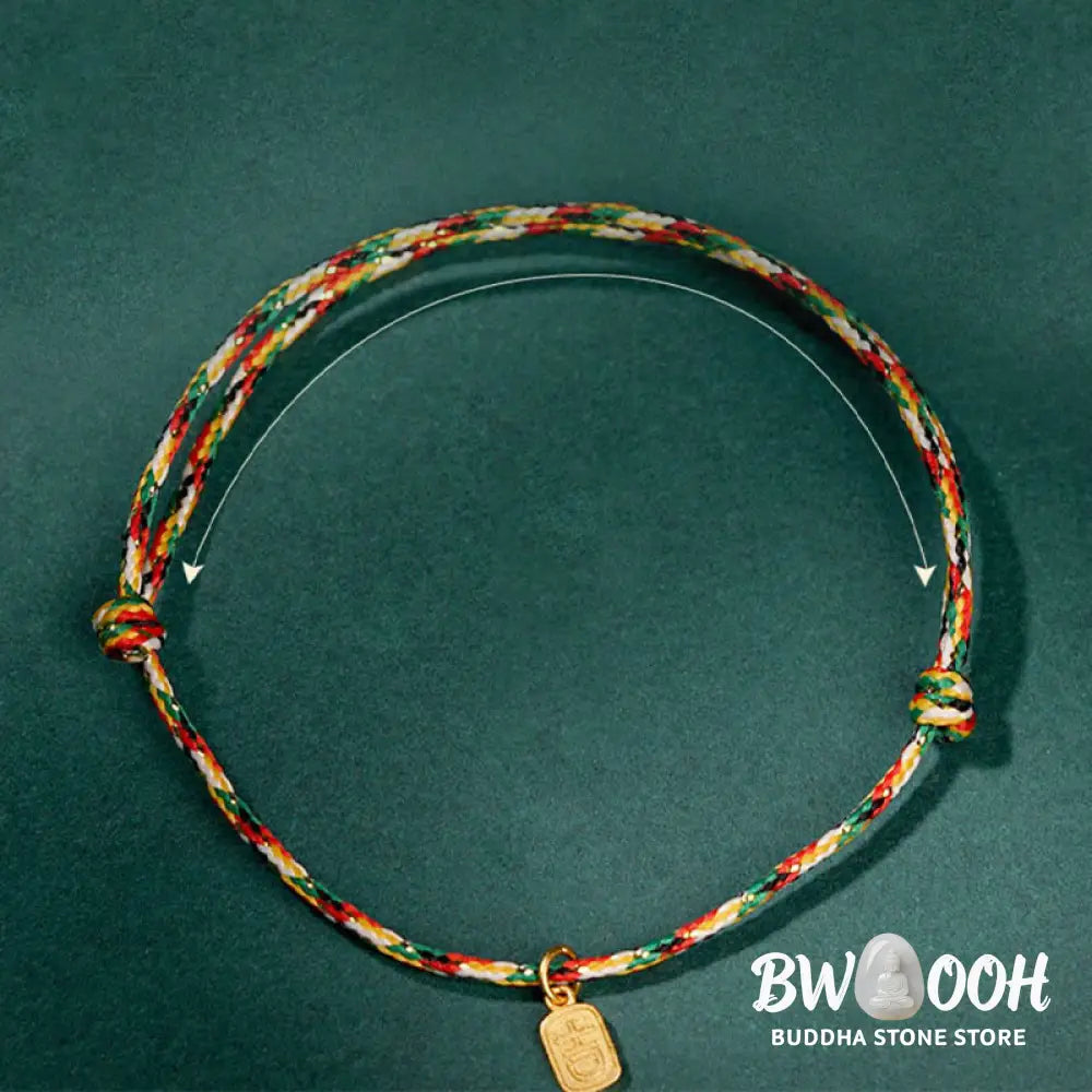 BWOOOH Auspicious Fu Character Peace And Joy Luck Handmade Multicolored Child Adult Bra | spiritual healing bracelet