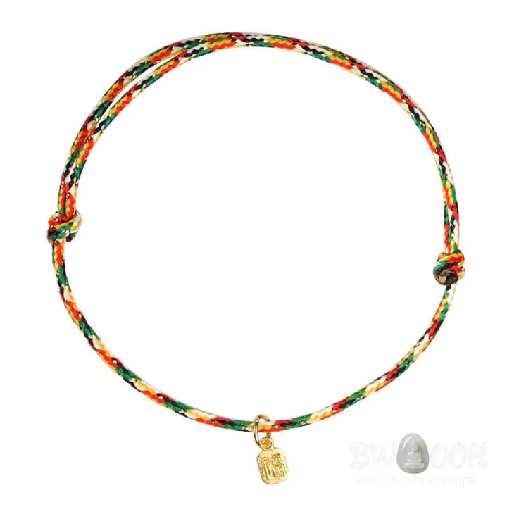 BWOOOH Auspicious Fu Character Peace And Joy Luck Handmade Multicolored Child Adult Bra | spiritual healing bracelet
