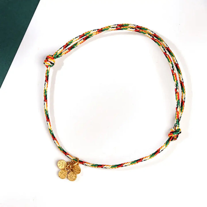 BWOOOH Auspicious Fu Character Peace And Joy Luck Handmade Multicolored Child Adult Bracelet - Peace And Joy