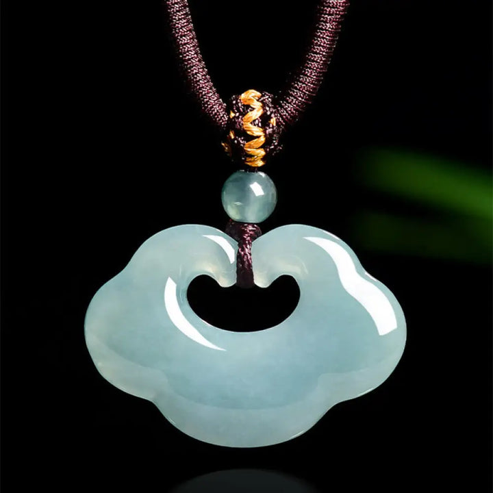 Buddha Stones Auspicious Ruyi Jade Luck Necklace String Pendant - BWOOOH - Jade - Necklaces &amp; Pendants