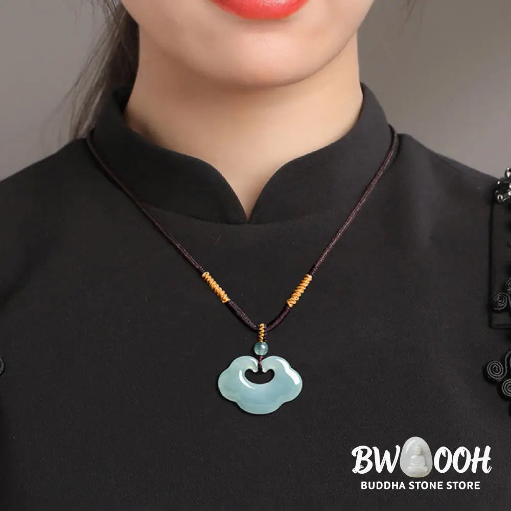 Buddha Stones Auspicious Ruyi Jade Luck Necklace String Pendant - BWOOOH - Jade - Necklaces &amp; Pendants