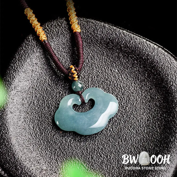 Buddha Stones Auspicious Ruyi Jade Luck Necklace String Pendant - BWOOOH - Jade - Necklaces &amp; Pendants