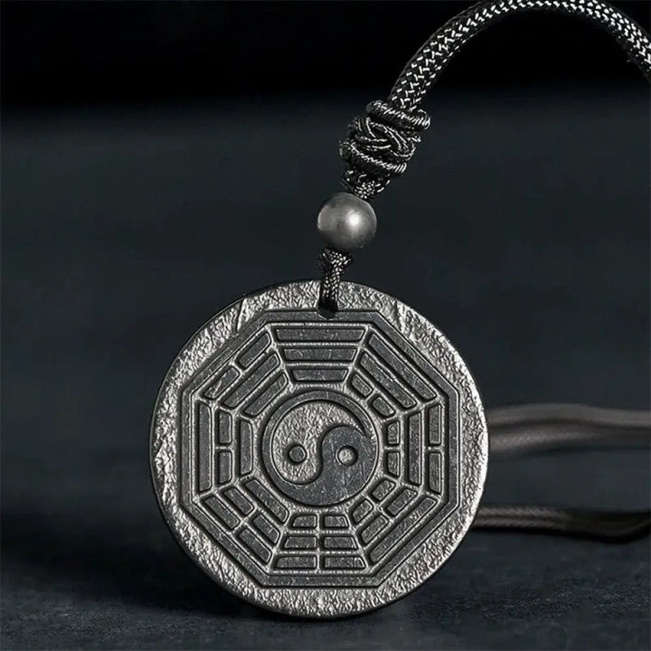 Buddha Stones Authentic Shungite Stone Yin Yang Bagua Protection Necklace Pendant - BWOOOH - Shungite Stone(Protection