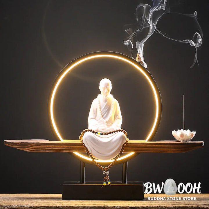 BWOOOH Buddha Avalokitesvara Ceramic Lotus Relaxation Incense Burner Decoration - Decorations Incense Burner