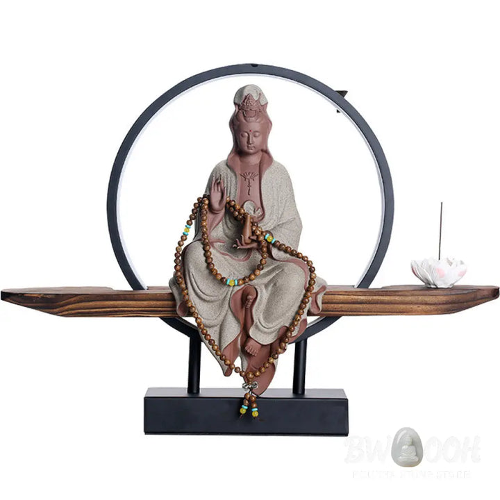 BWOOOH Buddha Avalokitesvara Ceramic Lotus Relaxation Incense Burner Decoration - Decorations Incense Burner