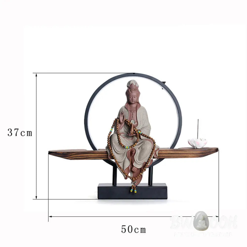 BWOOOH Buddha Avalokitesvara Ceramic Lotus Relaxation Incense Burner Decoration - Decorations Incense Burner