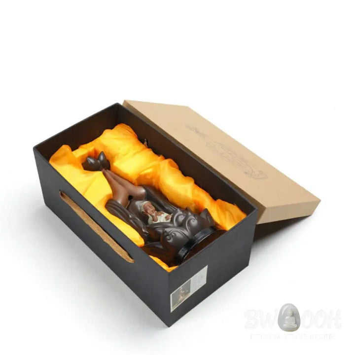 BWOOOH Buddha Avalokitesvara Chenrezig Ksitigarbha Ceramic Lotus Blessing Backflow Incense Burner