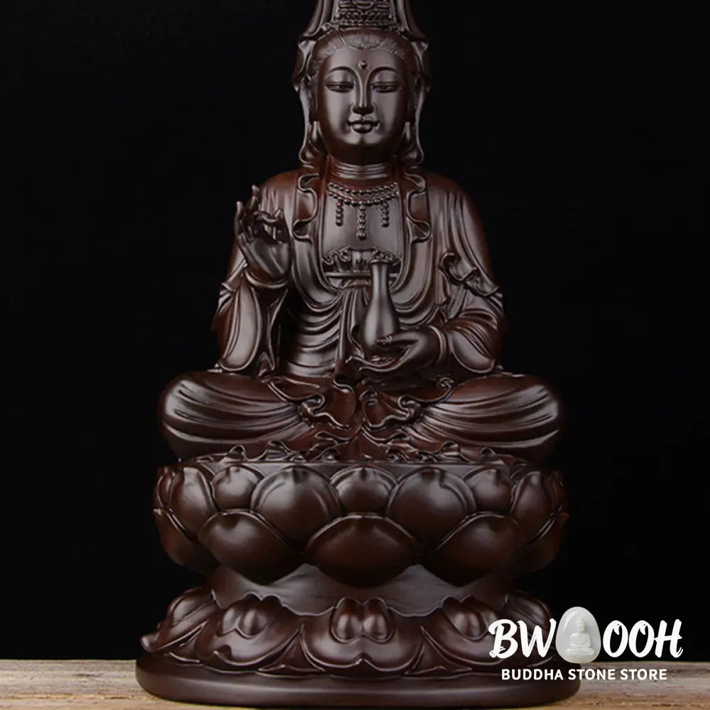 BWOOOH Avalokitesvara Ebony Lotus Harmony Blessing Home Decoration - Ebony - Decorations