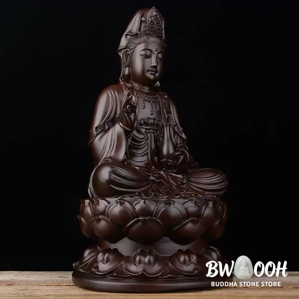 BWOOOH Avalokitesvara Ebony Lotus Harmony Blessing Home Decoration - Ebony - Decorations