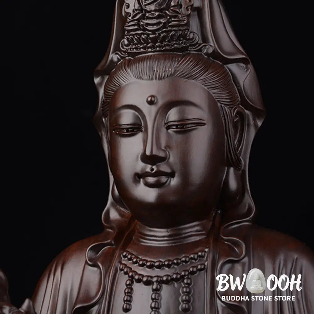 BWOOOH Avalokitesvara Ebony Lotus Harmony Blessing Home Decoration - Ebony - Decorations