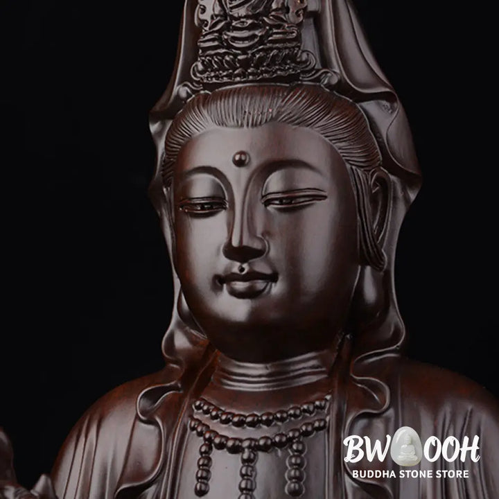 BWOOOH Avalokitesvara Ebony Lotus Harmony Blessing Home Decoration - Ebony - Decorations