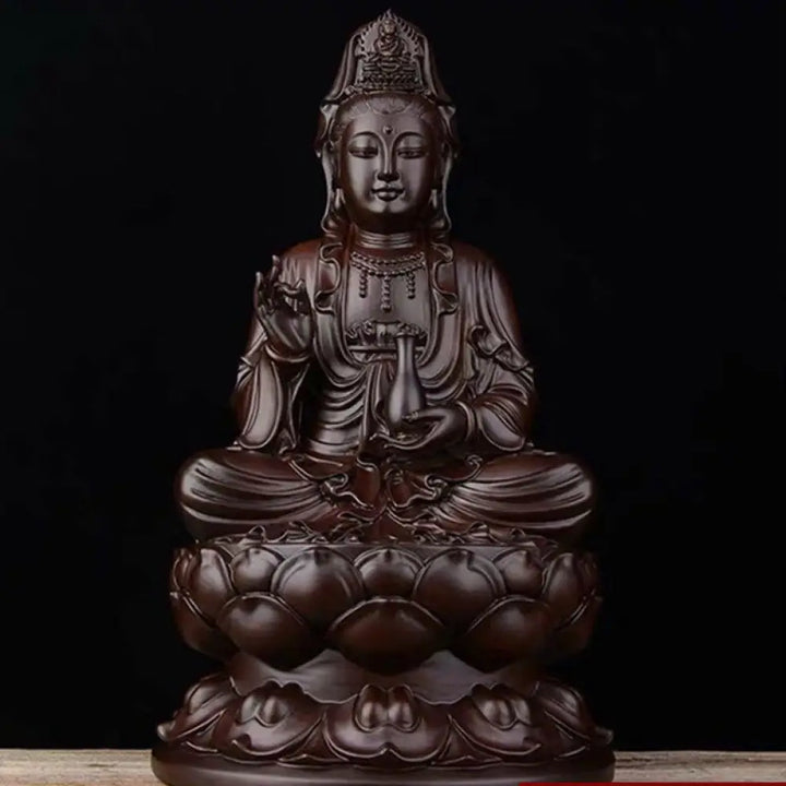 BWOOOH Avalokitesvara Ebony Lotus Harmony Blessing Home Decoration - Ebony - Decorations
