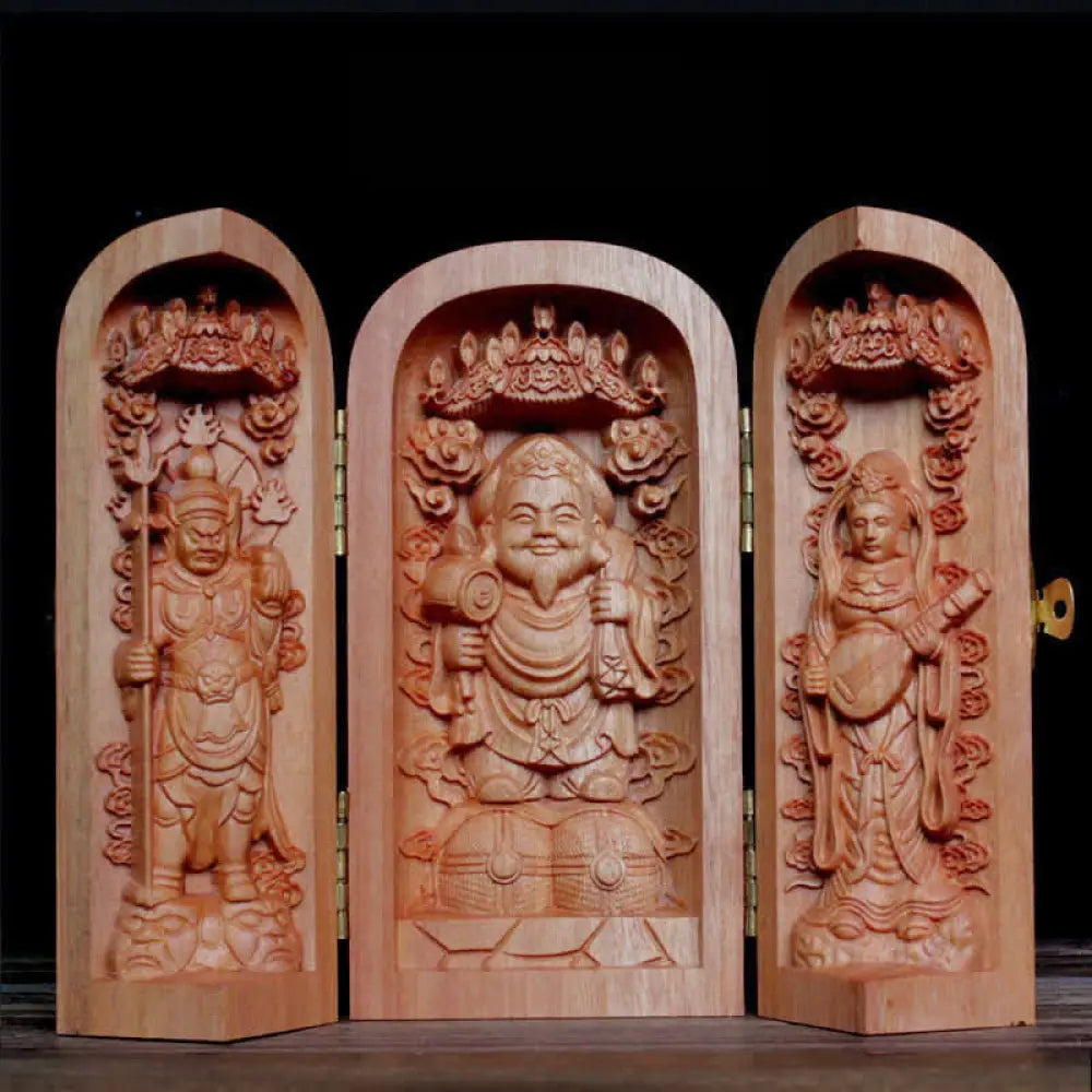 BWOOOH Avalokitesvara Kwan Yin Buddha Cherry Wood Compassion Home Decoration Altar - Sakyamuni