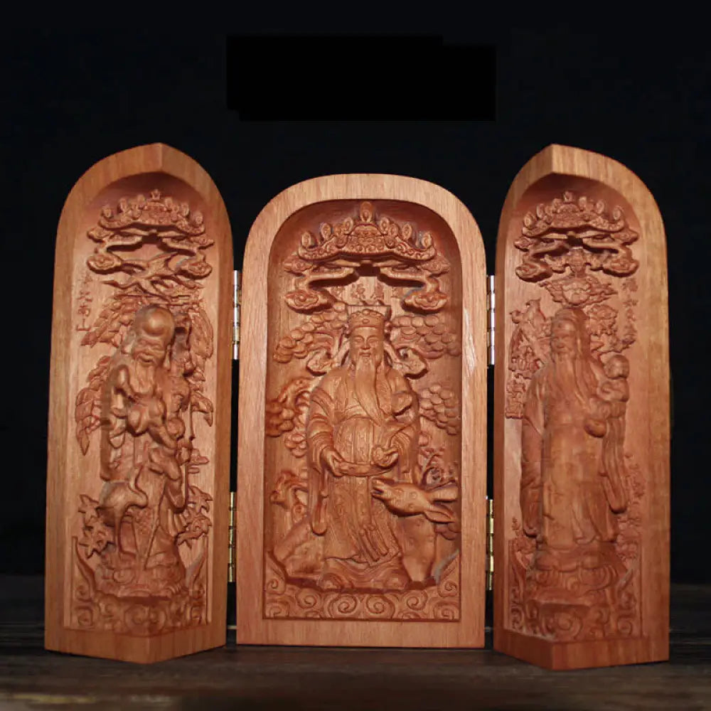 BWOOOH Avalokitesvara Kwan Yin Buddha Cherry Wood Compassion Home Decoration Altar - Sakyamuni
