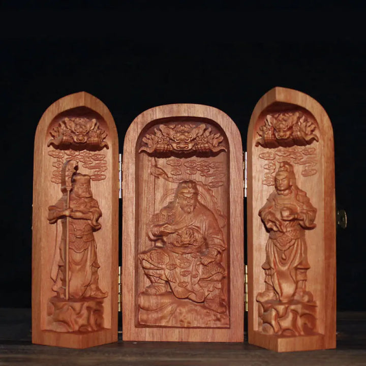 BWOOOH Avalokitesvara Kwan Yin Buddha Cherry Wood Compassion Home Decoration Altar - Sakyamuni