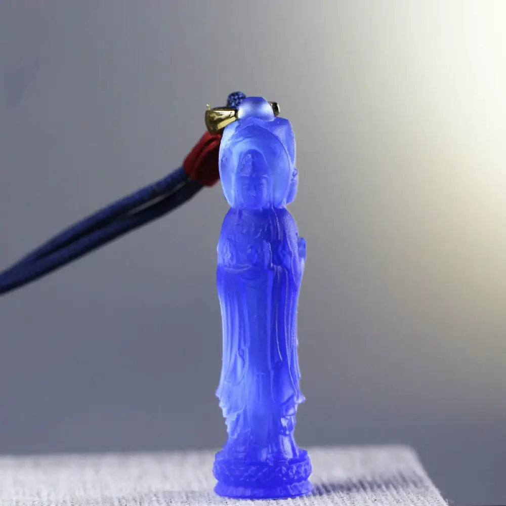 Buddha Stones Avalokitesvara Buddha Liuli Harmony Necklace - BWOOOH - Blue(Necklace Length: 45cm) - Necklaces &amp; Pendants
